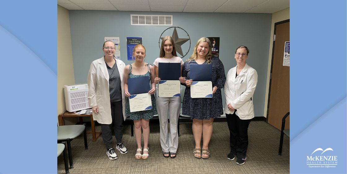 Pictured (l-r): Megan Burgess MSN,FNP-C, Ava Parrott, Charlotte Ferguson, Victoria Shea, Nicole Krosnicki DNP,FNP-C
